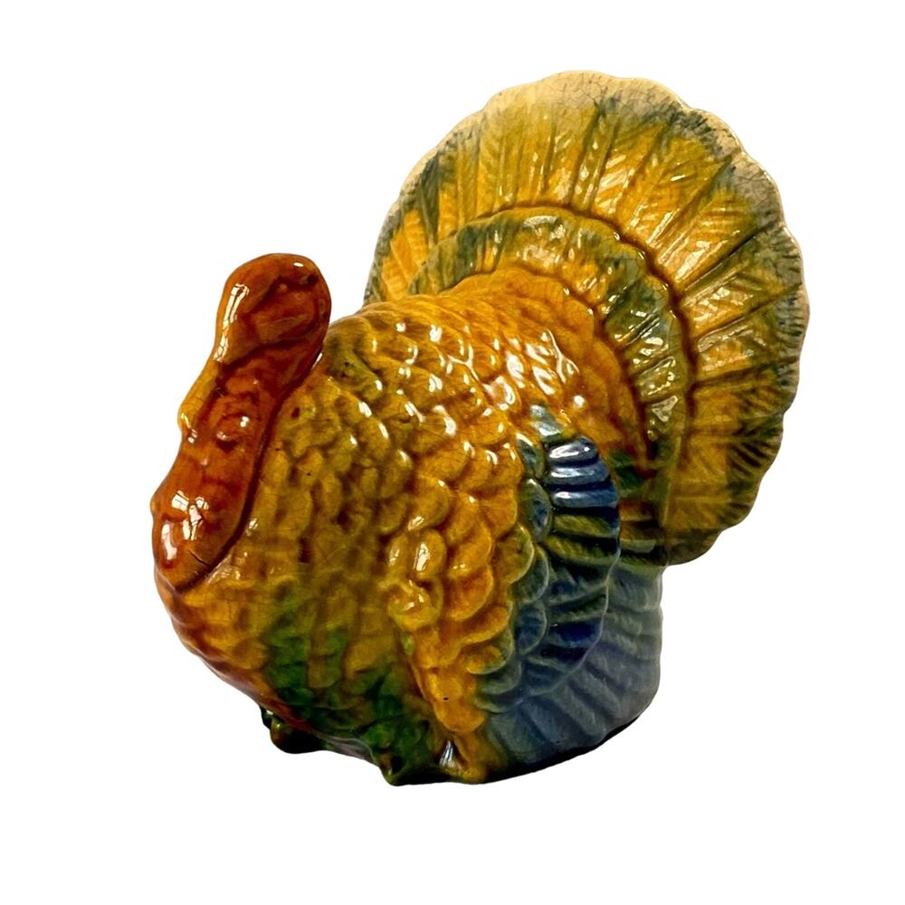 Thanksgiving Majestic Turkey Ceramic Centerpiece